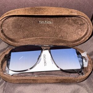 Tom Ford Silver Aviator Sunglasses